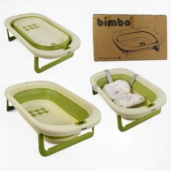 Складна дитяча ванночка Bimbo BM-60530 з ніжками, матрацом та термодатчиком
