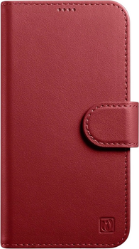 Etui z klapką iCarer Real Cowhide Premium Leather 2in1 Wallet Case z RFID do Apple iPhone 14 Pro Max Red (WMI14220728-RD)