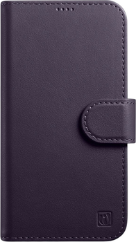 Etui z klapką iCarer Real Cowhide Premium Leather 2in1 Wallet Case z RFID do Apple iPhone 14 Pro Dark Purple (WMI14220726-DP)