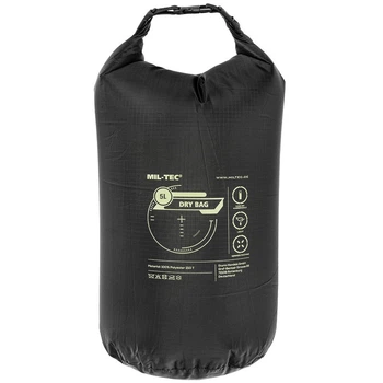 Сумка гермомішок Mil-Tec водонепроникний Dry bag 5л Black (Takctik-1669M-T)
