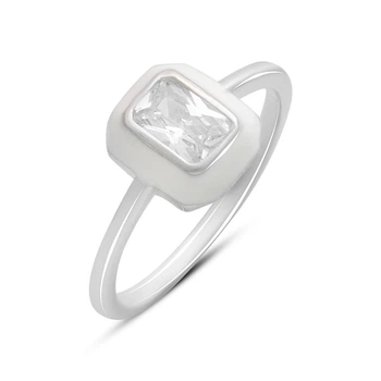Серебряное кольцо с фианитами, емаллю, вес изделия 1,76 гр (2185611)