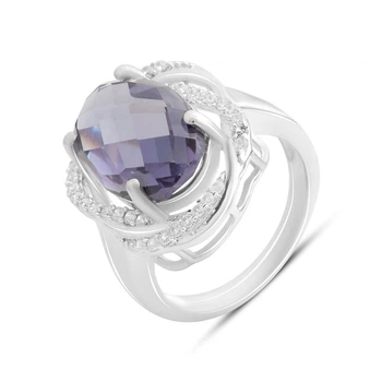 Серебряное кольцо с александритом 8.513ct, вес изделия 6,13 гр (2187592)