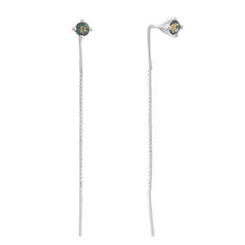 Серебряные серьги с мистик топазом 0.49ct (2192275)