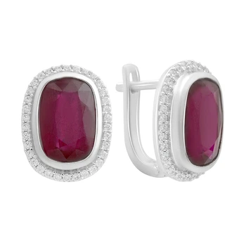 Серебряные серьги с натуральным рубином 12.095ct (2188018)