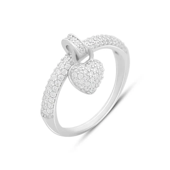 Серебряное кольцо с фианитами, вес изделия 3,03 гр (2149576)