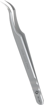 Пинцет профессиональный с насечками для ресниц Staleks Pro Expert 45 Type 1 изогнутый (TE-45/1) (4820241069620)