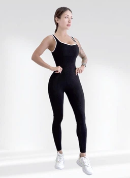 Женский спортивный комбинезон LILAFIT Черно-белый S (LFJ000070)