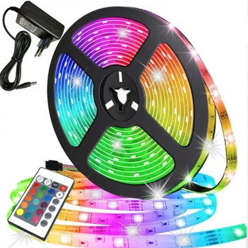 Світлодіодна стрічка RGB 5м 5050 з пультом дистанційного керування гнучке декоративне підсвічування для дому