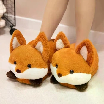 Тапочки кигуруми Лисички My Kigu мягкие плюшевые тапки рыжая лиса для женщин оранжевый 35-40 (Ж305941)