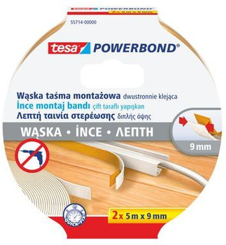 Taśma montażowa Tesa Powerbond do listw LED H5571400 2x5 m x 9 mm (4042448336651)