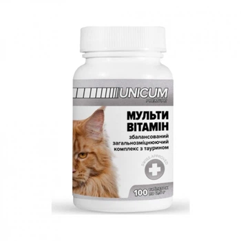 Витамины для кошек Unicum PREMIUM мультивитамин 100 табл. (4820150201838) (256692)