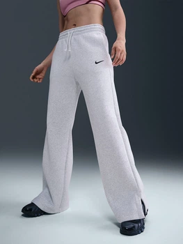 Спортивные штаны на флисе женские Nike W Nsw Phnx Flc Hr Pant Wide 2 IH1011-051 L Серые (0198482098872)