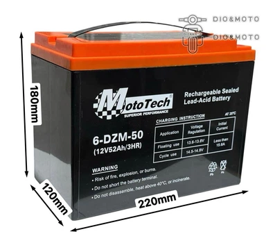 Акумулятор тяговий 6-DZM-50 12V52АН/3HR MotoTech