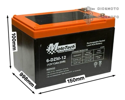 Акумулятор тяговий 6-DZM-12 12V13Ah/2HR MotoTech