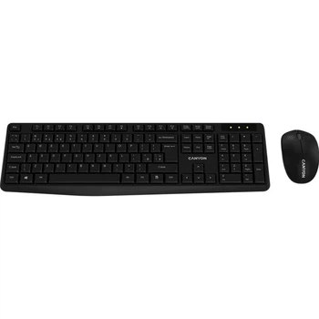 Комплект (Клавиатура и мышь) Canyon SET-W01 Keyboard+Mouse Wireless Black (CNE-HSETW01)