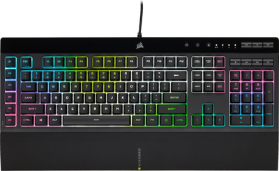 Клавіатура дротова Corsair K55 RGB PRO XT USB Black (4166778)