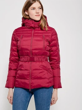 Пуховик зимовий короткий жіночий United Colors of Benetton 158760 38 Бордовий (2200004308159)