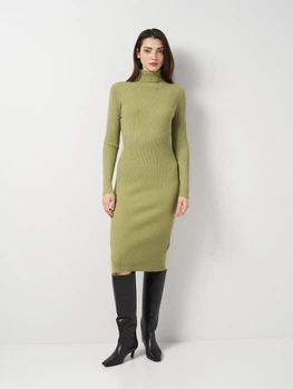 Платье миди осеннее женское Moni&Co 181 056 L/XL Салатовое (2200004809342)