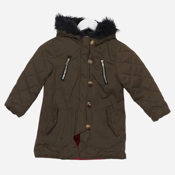 Детская демисезонная длинная куртка для девочки John Lewis 135169 104 см Хаки (2200003777857)