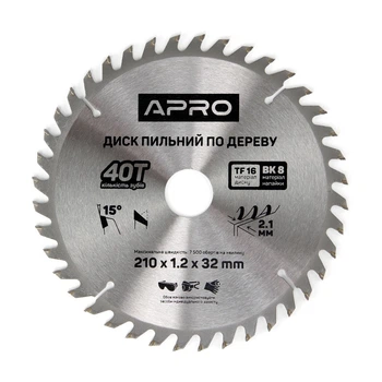 Диск пильный по дереву 210х32(30)х40Т APRO (830192)