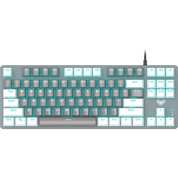 Клавиатура Aula F3287 Keycap KRGD Blue Switch UA White/Grey (6948391240688) [90997]