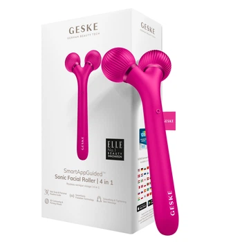Електронний ультразвуковий ролик для обличчя GESKE Sonic Facial Roller magenta (HB0175)