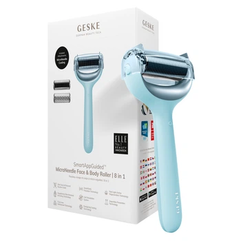 Електронний ролер для обличчя та тіла з мікроголками GESKE MicroNeedle Face&Body Roller turquoise (HB0202)