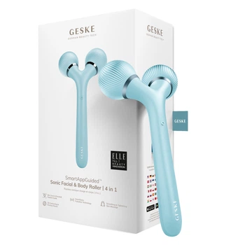 Електронний ультразвуковий ролик для обличчя та тіла GESKE Sonic Facial & Body Roller turquoise (HB0036)