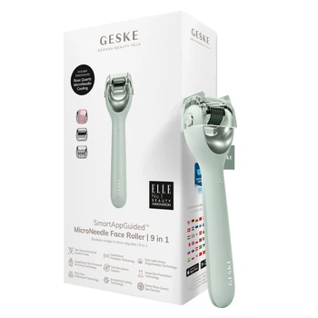Електронний ролер для обличчя з мікроголками GESKE MicroNeedle Face Roller green (HB0195)