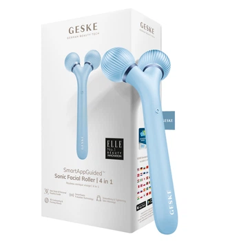 Електронний ультразвуковий ролик для обличчя GESKE Sonic Facial Roller aquamarine (HB0182)