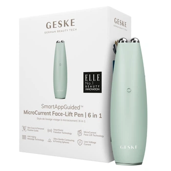 Мікрострумова ручка для підтяжки шкіри обличчя GESKE MicroCurrent Face-Lift Pen 6в1 green, One Size