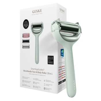 Ролер для голкової мезотерапії обличчя та тіла GESKE MicroNeedle Face&Body Roller green (HB0026)