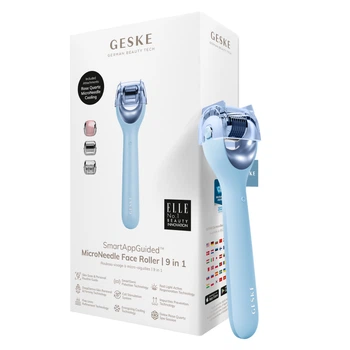 Електронний ролер для обличчя з мікроголками GESKE MicroNeedle Face Roller aquamarine (HB0193)
