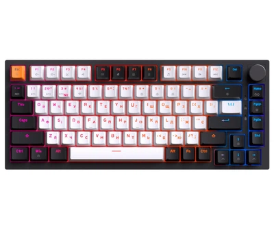 Клавіатура бездротова механічна ігрова GamePro MK-160-B Pro Black-White QLAB Orange Switches Hot-Swap