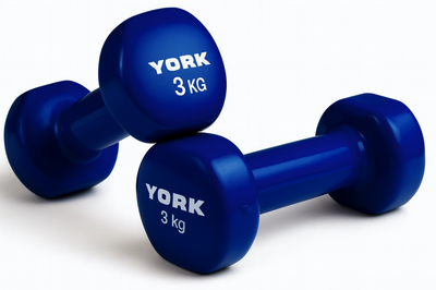Гантели для фитнеса виниловые круглые York Fitness 2х3кг синий