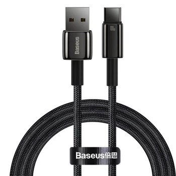 Кабель Baseus Tungsten Gold Fast Charging Data USB-A to Type-C 100 Вт 1 м Black (CAWJ000001)