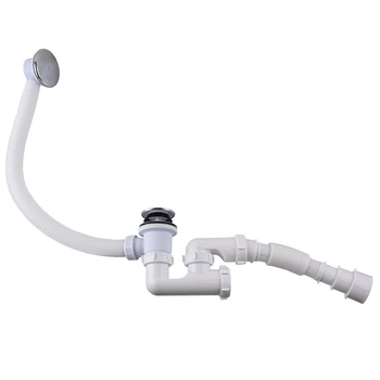Сифон для ванны регулируемый Click-Clack с гибкой трубой 32/40/50 Waterstal А-18089
