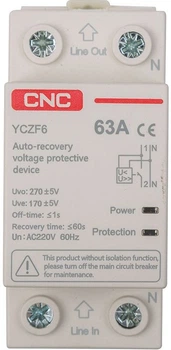 Автоматичний вимикач CNC YCZF6 1P+N 63A (EL240302)