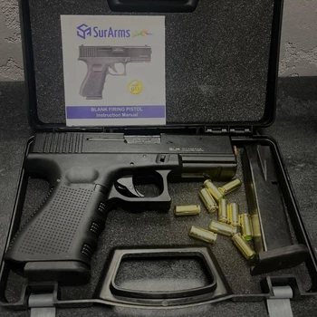 Стартовий пістолет SUR G17 black (ANSAR BRT) та 10 холостих набоїв Ozkursan 9mm