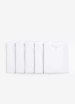 Футболка (набор 5 шт.) H&M 10042 Білий XXL