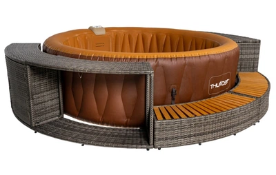 Джакузи-SPA надувная Thunder MOCHA 6-местная + серая мебель из ротанга – 8 шт (MOCHA-FULL-GRAY)