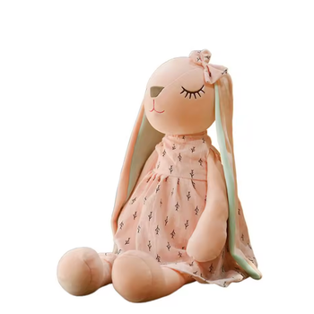 Мягкая милая игрушка кролик в платье Pink 35 см, Velice
