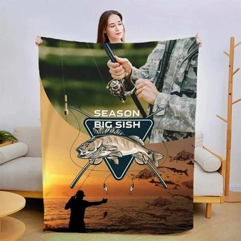 Плед 3D Мужчине рыбаку 13392 160х200 см
