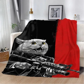 Плед патриотический 3D Кошачий бунт 10597 135х160 см
