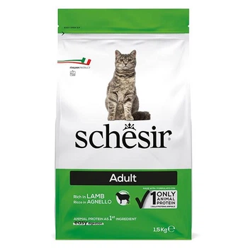 Сухой монопротеиновый корм для котов Schesir Cat Adult Chicken Шезир с ягненком 1.5 кг (ШКВЯ1,5)