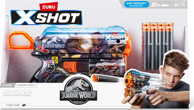 Blaster Zuru X-Shot Skins Flux Blaster - Jurassic World Skins 8 rzutek 36755-S001 (4894680034891)
