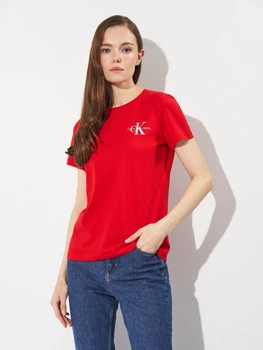 Футболка бавовняна жіноча Calvin Klein Jeans 11624 M Червона (smt2000000040110)