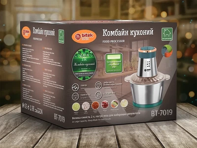 Кухонний комбайн-подрібнювач Блискавка 2,0л 1500Вт BITEK BT-7019 7125
