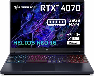 Ноутбук ACER Predator Helios Neo 16 - i9-14900HX RAM 32ГБ SSD 1ТБ RTX 4070, 8 ГБ Refurbished