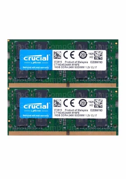 Оперативная память для ноутбука Crucial DDR4 32GB (2x16GB) 2400MHz SO-DIMM PC4-2400T (CT16G4S24AM.M16FE)